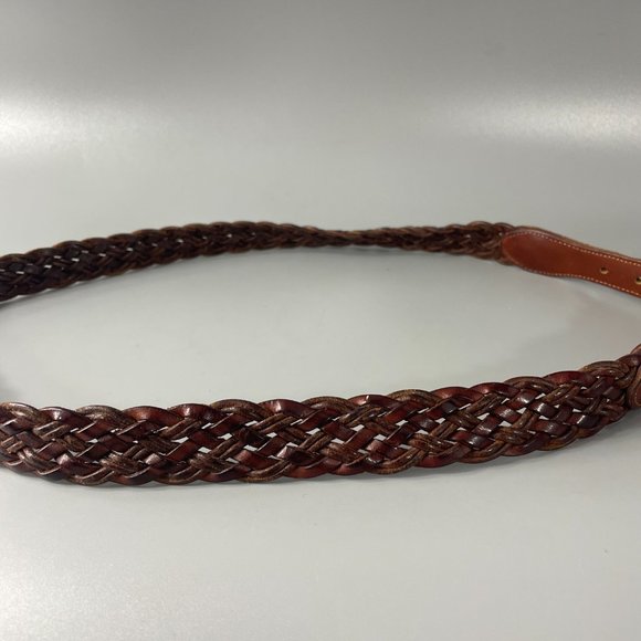 Vintage Coach # 3850 British Tan Leather Braided Belt, Size 36/90 - Picture 5 of 10